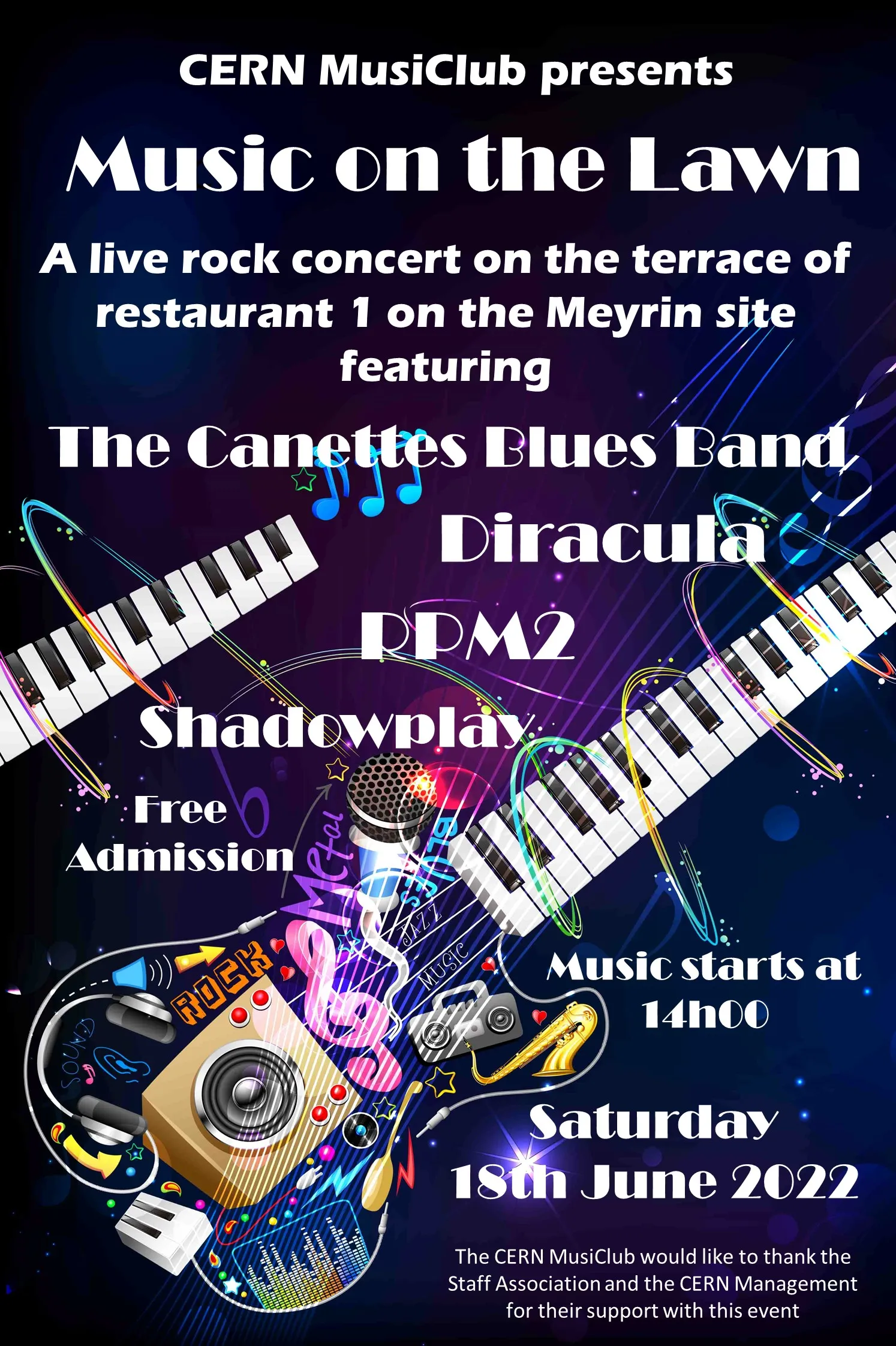 18 June: the CERN MusiClub invites you to “Music on the Lawn”