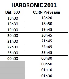 Navette Schedule